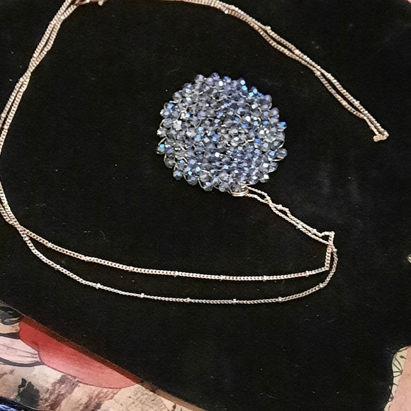 Woven sparkle bead pendant and necklace goldtone - Picture 8 of 11